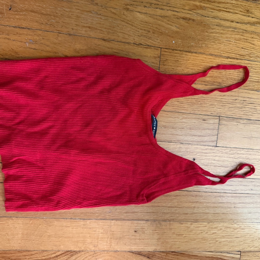 Brandy Melville Red Ribbed Tank Camisole
